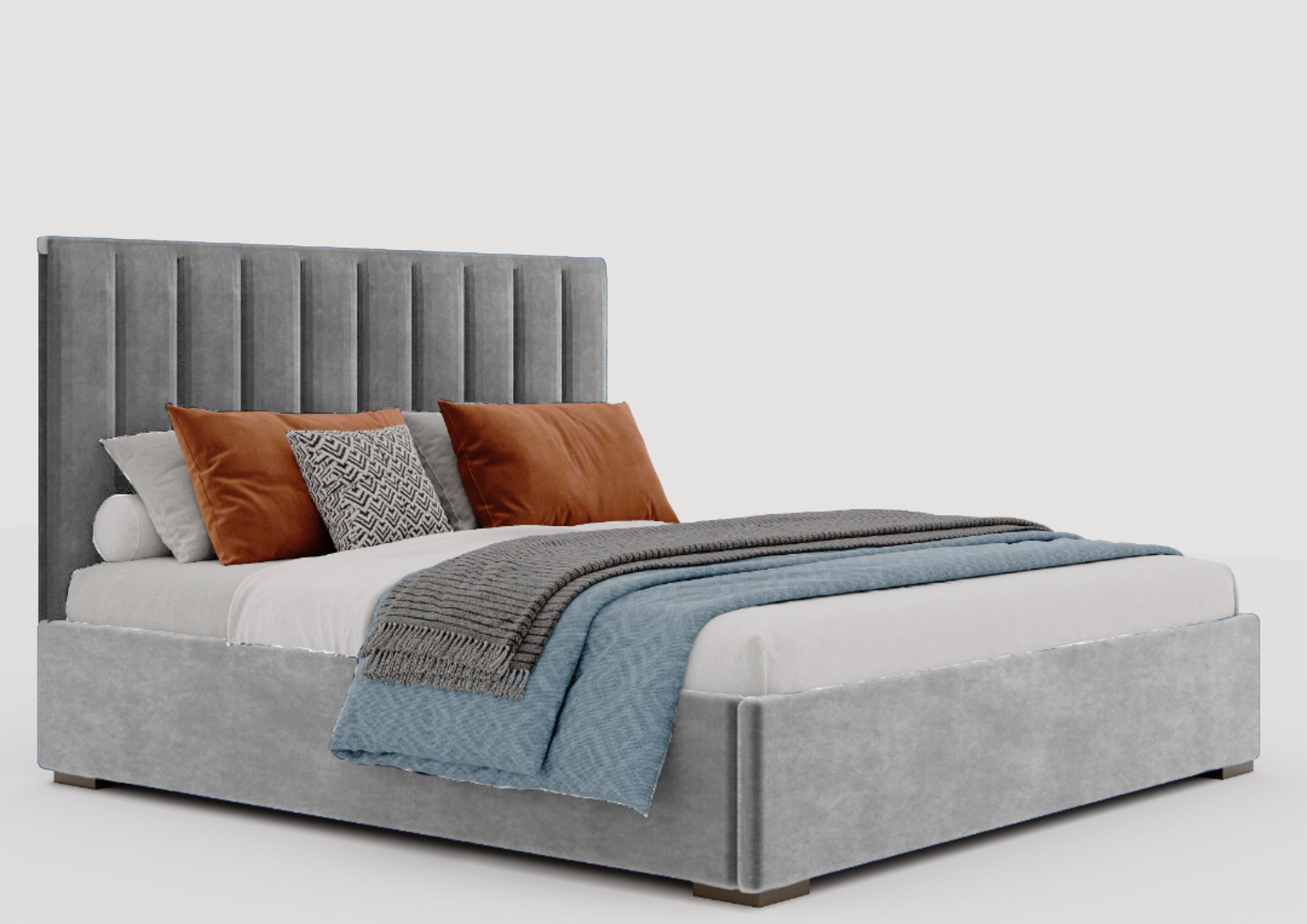 Szare łóżko 120x200cm